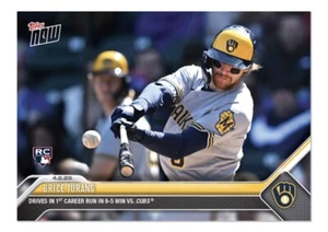 Brice Turang - 2023 MLB TOPPS NOW #34 - RC 1st Career Run RBI PR1372 - Picture 1 of 2