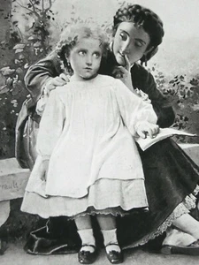 "Madre Niño 1884 Grabado Impresión Original Arte Francés Libro Placa Mate 11x14""" - Imagen 1 de 8