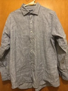 Proper Cloth Linen Blend Button Shirt Size 16/30.8 Stretch Blue - Summer ‘22 - Picture 1 of 22