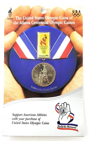 Uncirculated 1995 S Olympic Clad Half Dollar Basketball 50c Coin US Mint OGP Cover