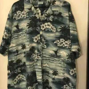 3XL Men's JADE FASHIONS Vintage Blue Island Floral Hawaiian Shirt NEVER WORN - Picture 1 of 5