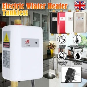 Electric Tankless Instant Hot Water Heater 3KW Under Sink Tap Bathroom Kitchen - Picture 1 of 15