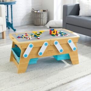 Kidkraft Building Bricks Play N Store Table | Wooden Play Table | Kidkraft