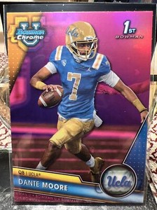 2023 Bowman University Chrome Pink Refractor Dante Moore #133 1st UCLA