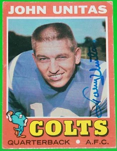 SIGNED VINTAGE 1971 TOPPS #1 JOHNNY UNITAS COLTS AUTOGRAPH JSA LOA AUTOGRAPHED - Picture 1 of 4