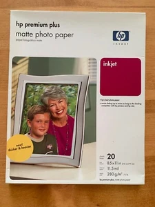 Matowy papier fotograficzny HP Premium Plus | 20 arkuszy | 75 funtów | 8,5 x 11 nowych zapieczętowanych - Zdjęcie 1 z 2