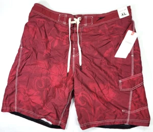 Speedo Speedry Men's Swim Trunks Floral Deep Red Mesh Lined XL NWT - Picture 1 of 9