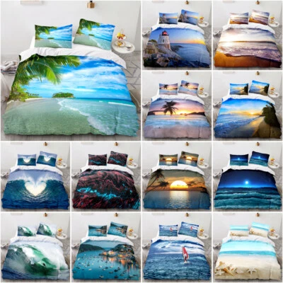Sea Beach Wave Duvet Quilt Cover Set Pillowcase Bedding Twin Full Queen King New - Image 1 of 4