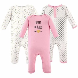 Hudson Baby Union Suits/Coveralls, 3-Pack, Heart of Gold - Picture 1 of 1