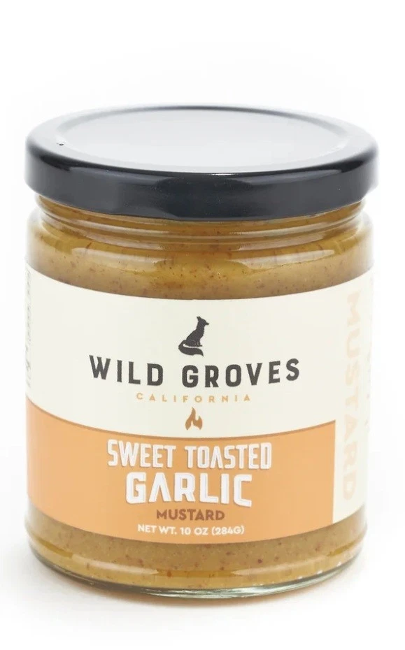 Mostaza ajo dulce tostada Wild Groves California 10 OZ BB 7/27 envío gratuito Foto 1 de 1
