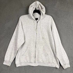 VTG USA Olympic Hoodie 2XL Gray Full Zip JCPenney Made in USA Grunge Distressed - Picture 1 of 24