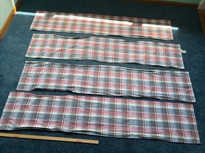 Juego de 4 cenefas de ventana Waverly 74”x15” rojo blanco azul a cuadros  Foto 1 de 4