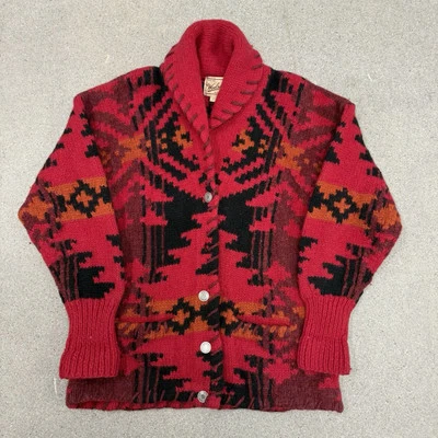 Cárdigan WOOLRICH TEJIDO A MANO Lana Azteca Nativo Chal Cuello Talla M Para Mujer Foto 1 de 4