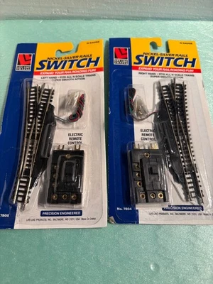 A Pair of N Scale Life-like Nickel Silver R&L Remote Switches (25-846) - Image 1 of 2