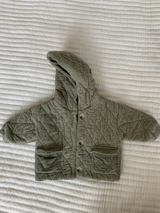 giubbotto trapuntato pehr bambino 6-12 mesi velluto a coste verde bottoni tasche anteriori - Foto 1 di 9