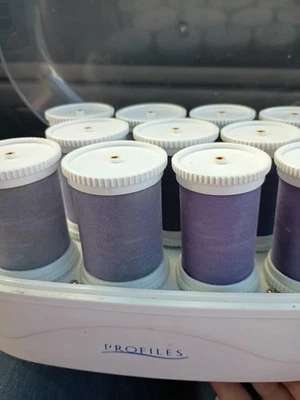 Belson Vintage Profiles 12 Large Flocked Hot Hair Curlers With Clips - Image 1 of 4