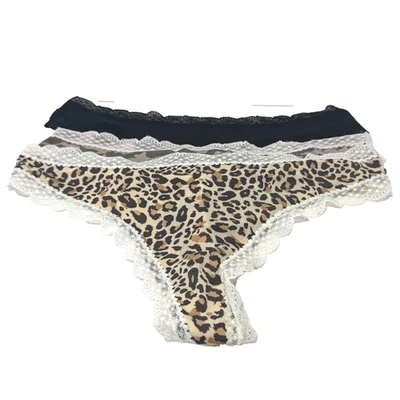 Honeydew Intimates Aiden Thong 3-Pack Lace Trim Camo Leopard Black Large L - Image 1 of 4