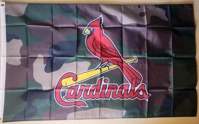 St Louis Cardinals Camo Woodland Camouflage MLB Baseball Flag 3x5Ft W/ Grommets - Image 1 of 2