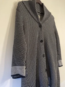 Habitat Clothes To Live In Classy Blk & Wht Check Button Heavy Knit Cardigan SzM - Picture 1 of 7