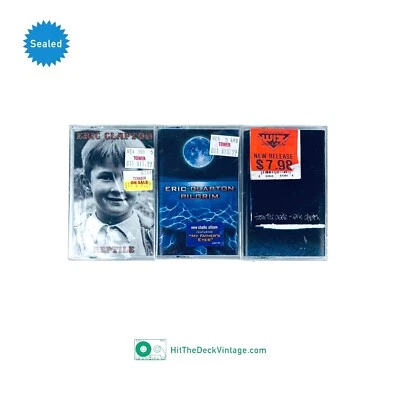 3x SEALED Eric Clapton Cassette Tapes: Reptile, Pilgrim, From The Cradle US 1st - Image 1 of 3