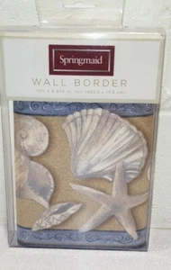 Springmaid Seashell Wall Border 15 ft. x 6.875 in Roll Leaves - Picture 1 of 2