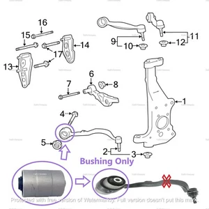 48640-59015 For Front Lower Control Arm Bushing Lexus LS460 RWD 2WD - Picture 1 of 10