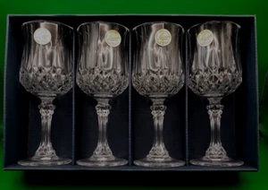 Juego de 4 copas de vino Longchamp France Cristal d'Arques 24% cristal plomo 6 1/2" - Imagen 1 de 6