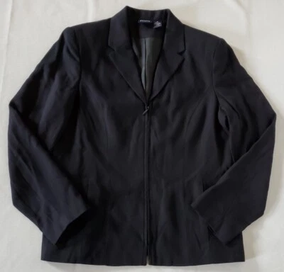 Blazer para mujer Hillard And Hanson talla 14 forrado elegante negro cremallera completa almohadilla para el hombro Foto 1 de 4