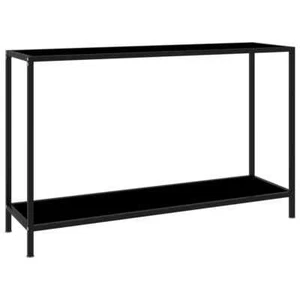 NNEVL Console Table Black 120x35x75 cm Tempered Glass - Picture 1 of 7