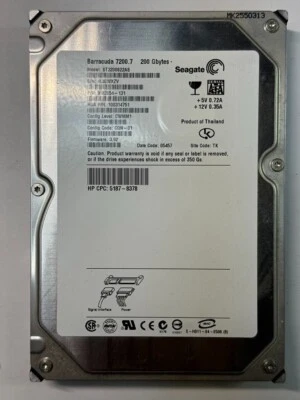 HP 5187-8378 ST3200822AS 200GB 7.2K RPM Firmware 3.02 Date Code 05457 SATA 3.5" - Image 1 of 4