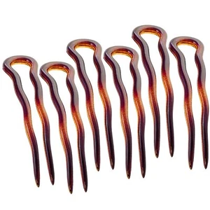 Parcelona French Mystic Large Celluloid Hair Pins for Women & Girls(6Pcs) - Picture 1 of 24
