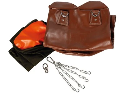 Boxsack Leder 100 cm ungefüllt braun, Kickboxen, Boxen, Muay Thai, Karate, MMA - Bild 1 von 2