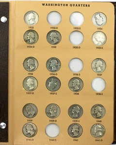 1932-1998 Partial Set Washington Quarters Incl Proofs Issues Dansco Album - Picture 1 of 9
