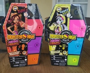 New! Mattel Monster High Skulltimate Secrets Neon Frights Frankie Stein Doll Lot - Picture 1 of 2