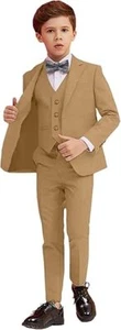 Boy Suits 3 Piece Slim Fit Suit for Kids Toddler Formal Set Wedding Ring Bearer - Picture 1 of 20