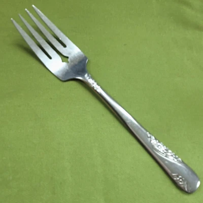 Garfo de salada Everbrite aço inoxidável padrão favorito 6 1/4" flores brilhantes EUA #22215 - Imagem 1 de 3