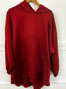 The Comfy Oversized Wearable Blanket Hoodie Unisex Fleece Kangaroo Pocket Red - Picture 1 of 4