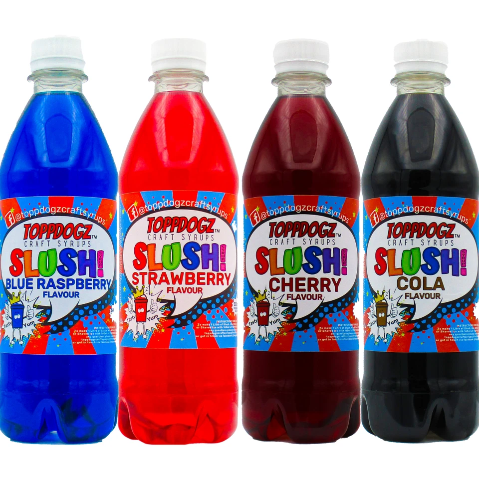 TOPPDOGZ Slush syrup for Ninja Slushi Glycerol Free slushie Slushy pack of 4 x 500ML
