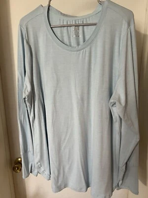 RBX Mujer’s Top 2X Bebé Azul Mangas Largas Talla Grande Suave Camiseta Entrenamiento Foto 1 de 4