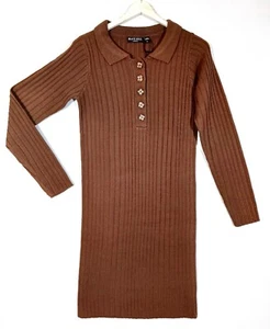 Brave Soul Matilda Strickkleid Polokragen SCHOKOBRAUN Gr. Small - Bild 1 von 8