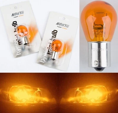 Nokya 1156 P21W Nok5208 27W Amber Two Bulbs Rear Turn Signal Light Replace Fit - Image 1 of 4