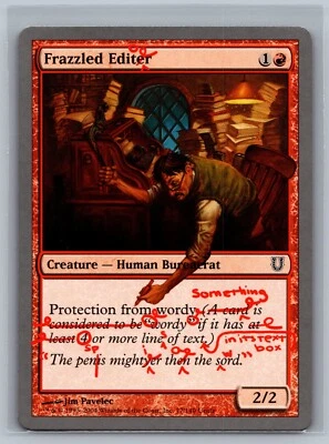 Magic The Gathering Unhinged Frazzled Editor #77/140 MTG TCG CCG - Image 1 of 2