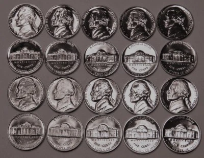1960-1967 & 1968-69 S Jefferson Nickel Gem Proof & SMS Set Run of 10 Mint Coins  - Image 1 of 2
