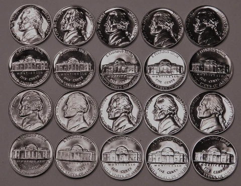 1960-1967 & 1968-69 S Jefferson Nickel Gem Proof & SMS Set Run of 10 Mint Coins Cover