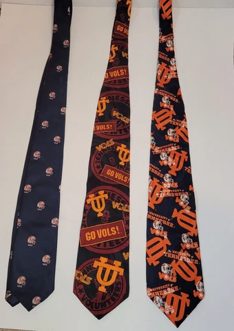 3 Tennessee Vols Volunteers Neck Tie UT Blue Orange See Pics Lot Of 3 GO VOLS Cover