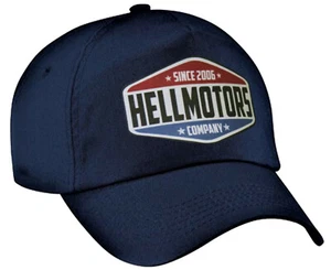 Hellmotors Since 06 Baseball Cap Oldschool Kappe Hotrod Biker USCar V8 Navy Blau - Bild 1 von 3