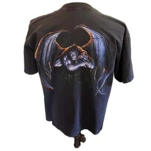 Vintage DisneyQuest Gargoyles Black Graphic T-Shirt Large - Picture 1 of 4