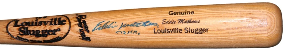 Eddie Mathews Autographed Louisville Slugger Baseball Bat JSA Braves - Image 1 of 4