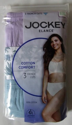 Roupa íntima Jockey Elance 100% algodão corte francês - Feminina tamanho 8 - pacote com 3 - Nova - Imagem 1 de 4