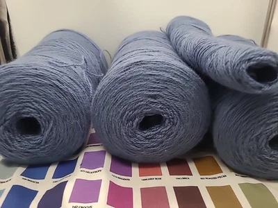 6 lb 10 oz  2/54 Wool Yarn Weaving Knitting Art 800 ypp Blue - Image 1 of 3